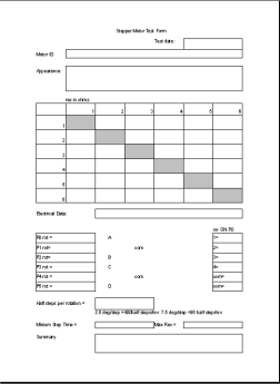 Stepper Motor Test Form